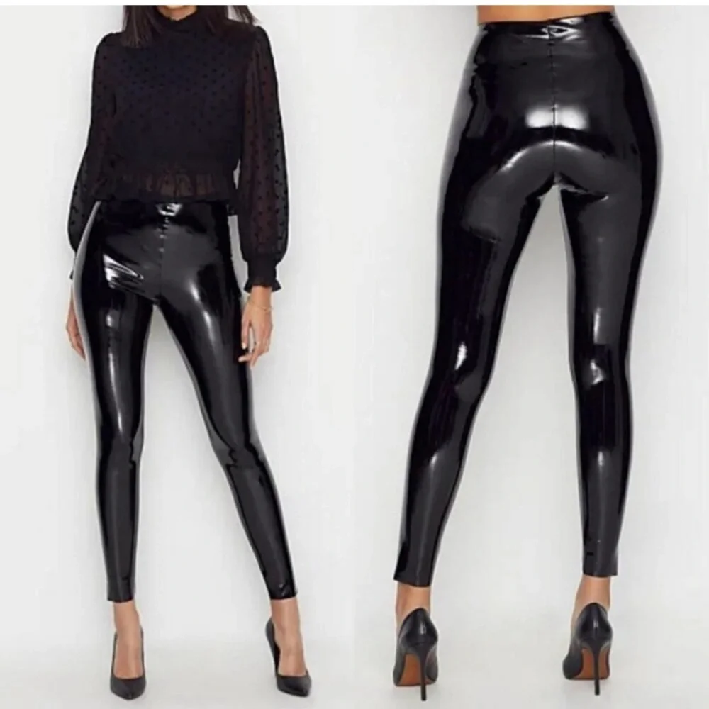Commando Faux Patent Leather Leggings in Black Size Large NWT New